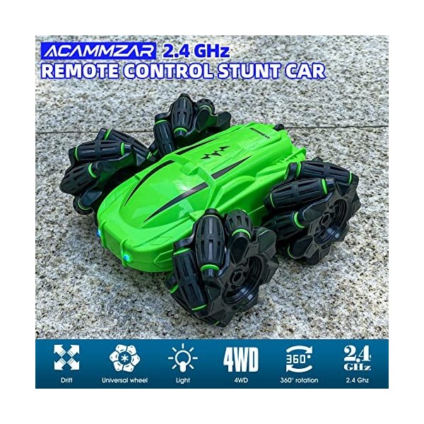 Voiture de cascadeur télécommandée 4WD, réservoir, jouet pour