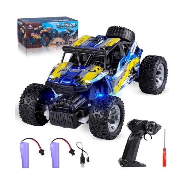 NATTHSWE Voiture télécommandée, 1:16 Offroad RC Voiture 2.4GHz Tout-Terrain Crawlers RC Voiture Télécommandée pour Enfants 6 