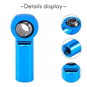 FITTG Lot de 10 rotules en métal pour voiture radiocommandée 1/10 Crawler AXIAL SCX10 D90 D110 CC01 Bleu