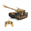 PCARM Voiture télécommandée, 13 pouces RC Fighting Battle Tank qui tire, Rechargeable Enfants Radio RC Tank Son et Lumière, T