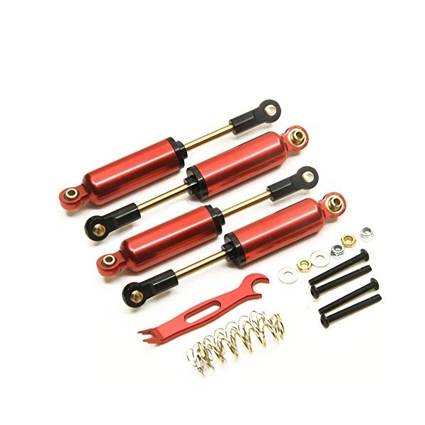 ZuoLan 4pcs 120mm Rouge Alliage daluminium Ressorts Amortisseur avec Ressorts Insert pour RC Rock Crawlers Voitures Axial SC