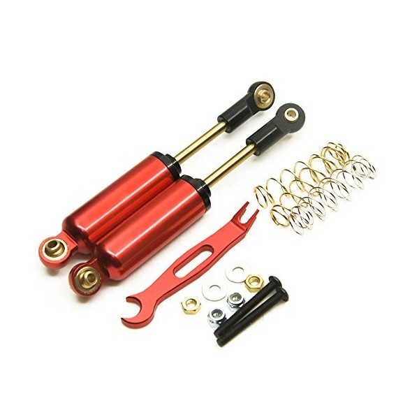 ZuoLan 4pcs 120mm Rouge Alliage daluminium Ressorts Amortisseur avec Ressorts Insert pour RC Rock Crawlers Voitures Axial SC