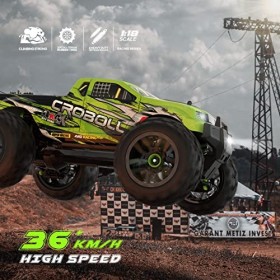 CROBOLL 1:18 Remote Control car for Kids Adults,36 KPH High Speed Monster Trucks 4x4 Off-Road Hobby Fast RC Car,2.4GHz 4WD Al