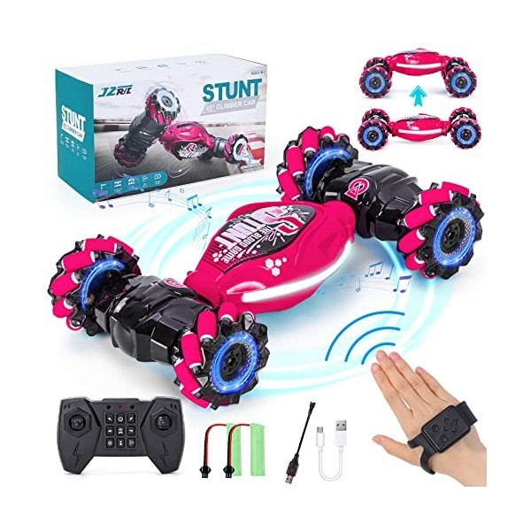 Ltteaoy Opération gestuelle RC pour Enfants, Voiture télécommandée 4WD 2,4 GHz à partir de 6/7/8/9/10/11/12 Ans, Rotation Dou