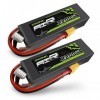 OVONIC Lipo Batterie 3s 11.1V 2200mAh 50C avec XT60 pour RC Evader BX Voiture RC Camion RC Truggy RC Avion UAV Drone FPV 2 P