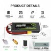 OVONIC Lipo Batterie 3s 11.1V 2200mAh 50C avec XT60 pour RC Evader BX Voiture RC Camion RC Truggy RC Avion UAV Drone FPV 2 P