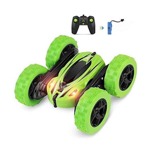 yidenguk RC Voiture Télécommandée, 4WD Stunt Car Radiocommandée 360° Rotation avec lumières LED, 2,4 GHz Véhicule Télécommand