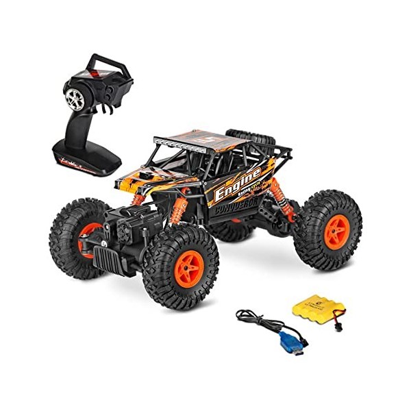 WZRYBHSD Voiture RC, 4WD 2.4Ghz 1/18 Crawlers Off Road Vehicle Toy Remote Control Car,Monster RC Truck,9km/h Fast Race Buggy 