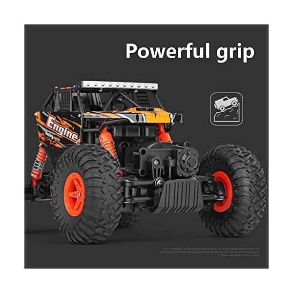 WZRYBHSD Voiture RC, 4WD 2.4Ghz 1/18 Crawlers Off Road Vehicle Toy Remote Control Car,Monster RC Truck,9km/h Fast Race Buggy 