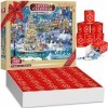 Tosekry Calendrier de lavent 2023 Puzzle, 24 Boîtes Calendriers de lavent Arbre de Noël Decoration Noel Adultes, 1008 Puzzl
