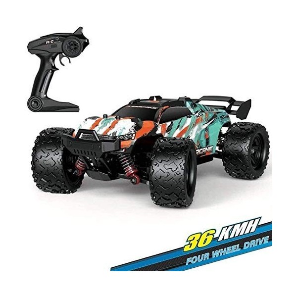 GUYANA Voiture RC, 1:18 Radio Télécommande Véhicule 2.4Ghz Rc Crawlers Chariot 4WD Haute Vitesse 36km/h Monster Truck pour Ad