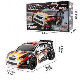 SZITW Voiture de rallye télécommandée de voiture de dérive RC entièrement proportionnelle 2,4 G avec gyroscope, camion radioc