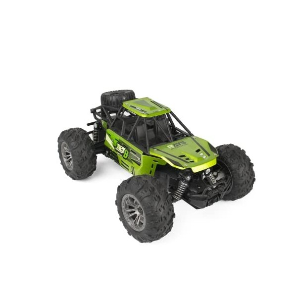 CMJ RC Voiture RC Off-Road Speed Buggy Rechargeable 4WD Radio Télécommande Drift Left Right USB Car 1:18 Green 