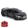 CMJ RC Cars Télécommande Supercar Gamme Lumières LED, 2.4GHZ Course 10 Ensemble - Audi R8 GT Noir Mat, 1:24 Scale