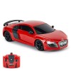 CMJ RC Cars Télécommande Supercar Gamme Lumières LED, 2.4GHZ Course 10 Ensemble - Audi R8 GT Noir Mat, 1:24 Scale