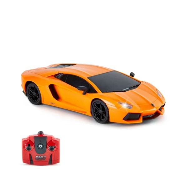 Lamborghini Aventador - Télécommande sous Licence Officielle pour Enfants avec Feux de Travail, Modèle RC pour Voiture 1:24, 