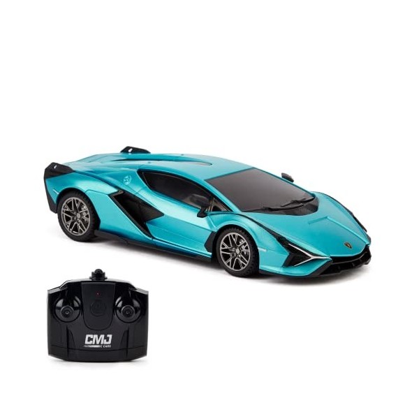 Lamborghini Aventador - Télécommande sous Licence Officielle pour Enfants avec Feux de Travail, Modèle RC pour Voiture 1:24, 