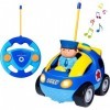 SGILE Voiture Télécommandée pour Les Tout-Petits, Voiture de Police Cartoon avec Son et Éclairage, Jouet Cadeau pour 3 Ans Ga