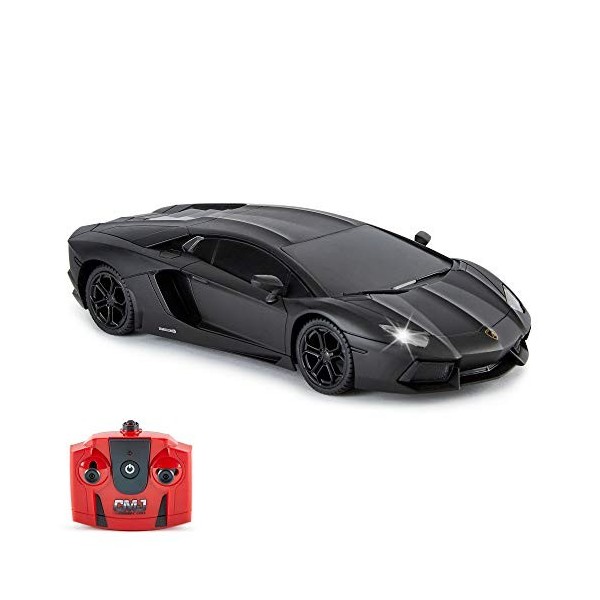 Lamborghini Aventador - Télécommande sous Licence Officielle pour Enfants avec Feux de Travail, Modèle RC pour Voiture 1:24, 