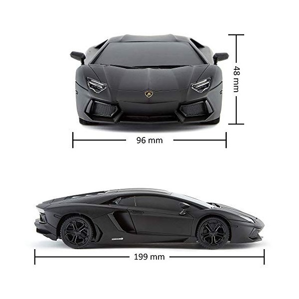 Lamborghini Aventador - Télécommande sous Licence Officielle pour Enfants avec Feux de Travail, Modèle RC pour Voiture 1:24, 