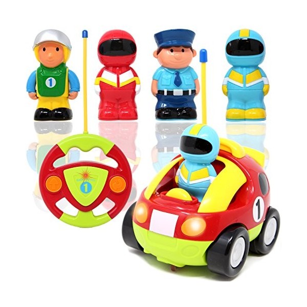 JOYIN Voiture Télécommandée RC Cartoon Jouets avec Musique et Lumières Cadeau pour 2 Ans Enfants