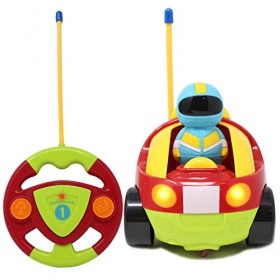 JOYIN Voiture Télécommandée RC Cartoon Jouets avec Musique et Lumières Cadeau pour 2 Ans Enfants