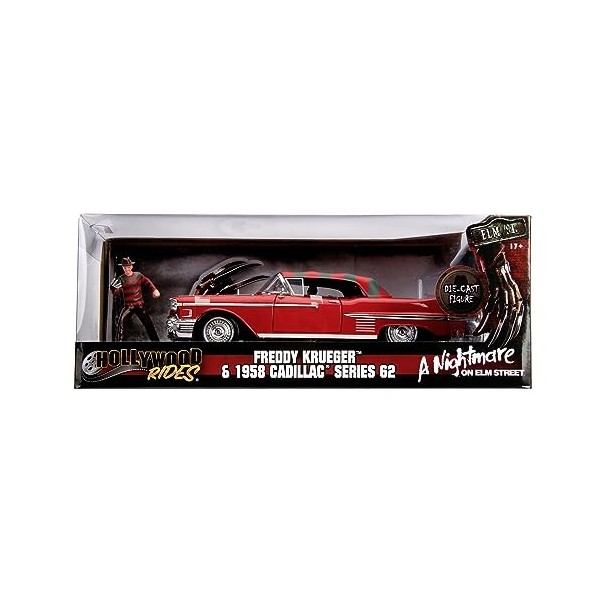 Jada Toys - Cadillac Series 62 + Freddy Krueger Figure - 1958-1/24