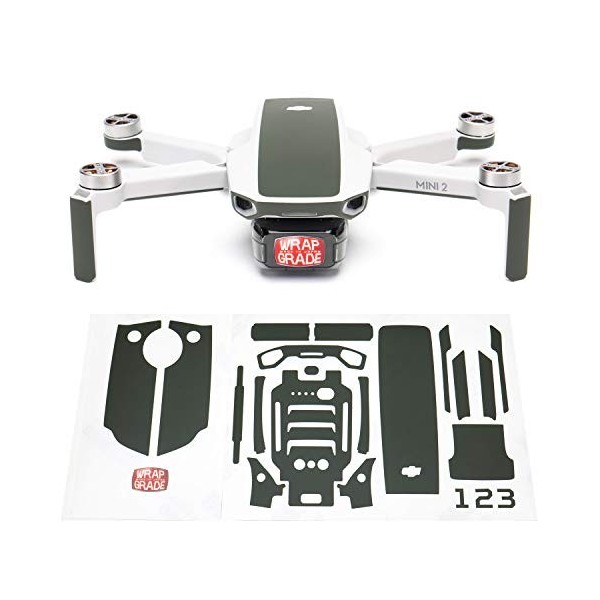 Wrapgrade Skin Ensemble dautocollants Compatible avec DJI Mini 2 | Couleur daccent Coloration-X 