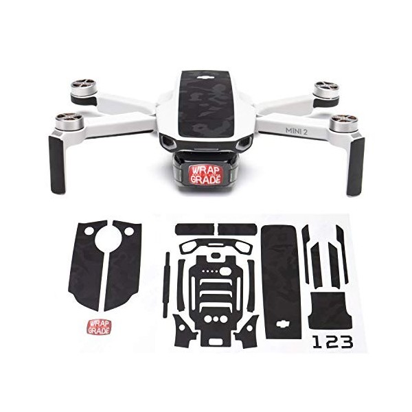 Wrapgrade Skin Ensemble dautocollants Compatible avec DJI Mini 2 | Couleur daccent Coloration-X 