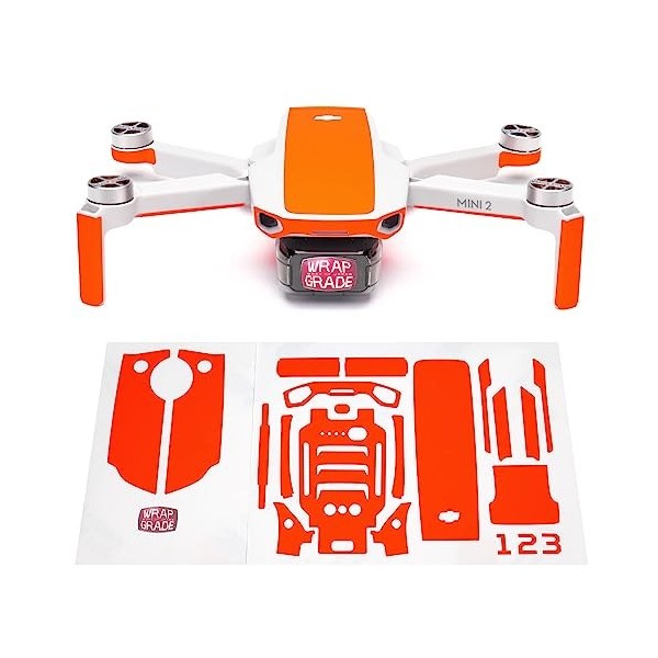 Wrapgrade Skin Ensemble dautocollants Compatible avec DJI Mini 2 | Couleur daccent Coloration-X 