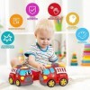 JOLLY FUN Voiture télécommandée pour garçons de 4 à 7 ans, voitures RC avec lumière et musique, jouet de cascade pour enfants