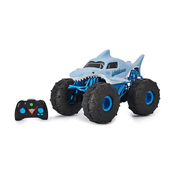 Monster Jam - 6056227 - Jeu Jouet enfant - Megalofdon Storm - Voiture Radiocommandée Monster Jam - Echelle 1:15 Gris