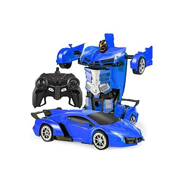 Maxesla Voiture de Jouet Robot Déformée, 2 en 1 Voiture Télécommandée Transformers, Voiture Robot Jouets pour Garçons de 3 à 