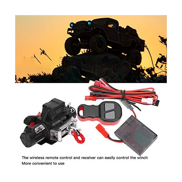 SPYMINNPOO Treuil de voiture RC - Treuil à câble - Récepteur - Kit de pièces de voiture RC simulé - Compatible avec SCX10 900