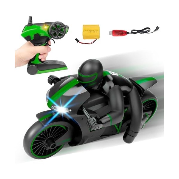 deAO Ensemble de Jeu de Moto de Course Formule 1 à Grande échelle télécommandé Comprenant Une Batterie Rechargeable et Un Cha