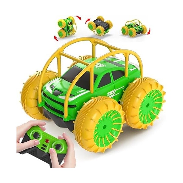 Jerryshopping Voiture Télécommandée pour Enfants, 4WD RC Stunt Car