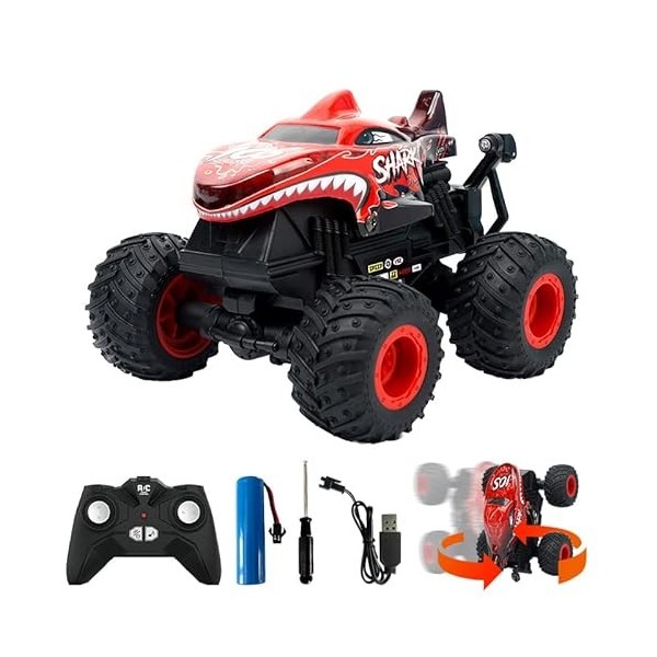 KIYTARBOO Dance Shark Voiture télécommandée pour enfants Rotation à 360 ° RC Télécommande Voiture 1:20 avec musique lumières 