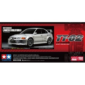TAMIYA 58713 1:10 RC Mitsubishi Lancer Evo V TT-02 – Voiture télécommandée, modélisme, kit à Assembler, Loisirs, Bricolage, m