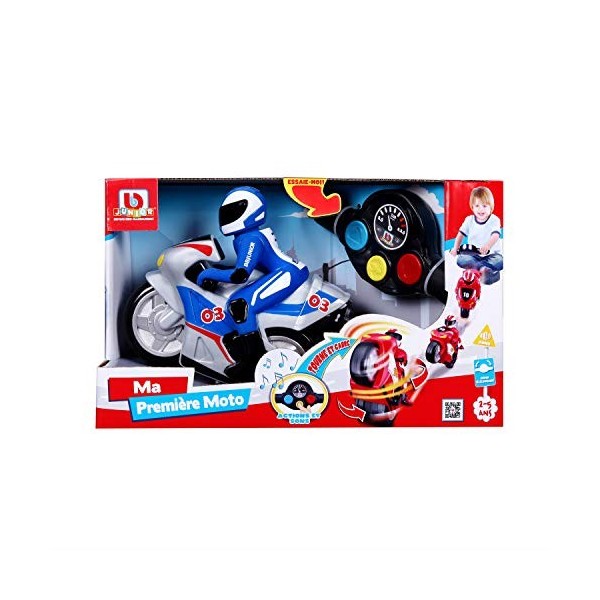 BB Junior First rc Pilote et télécommande Guidon-Course, Dès 2 ans, 95001R, Moto Rouge