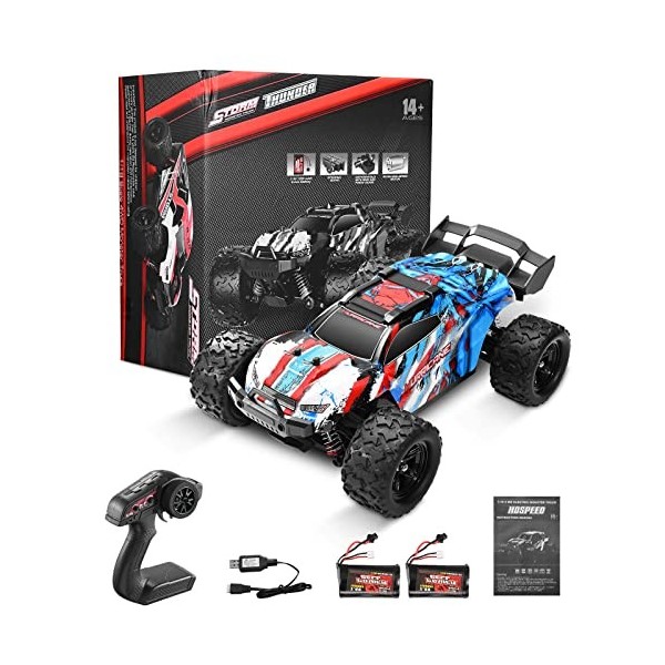 Kotsy Voiture télécommandée 1:18 RC Car à 4 Roues motrices 2,4 GHz RC Truck High Speed ​ Bleu 