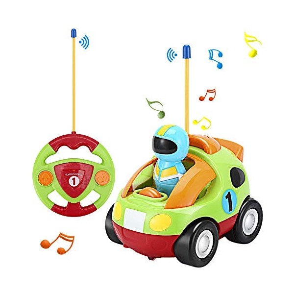 OCDAY Voiture Télécommandée Enfant, RC Voiture Radiocommandee, Petite Voiture avec Musique, Jouet Cadeau pour 3-6 Ans Enfant 