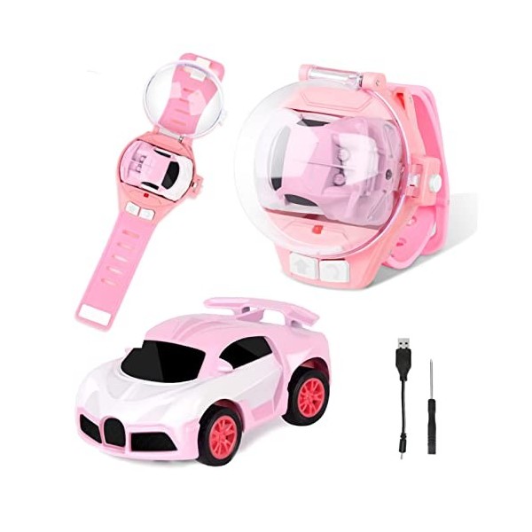 Mini Telecommandé Enfant Montre Voiture Enfant Jouet 3 Ans Telecommandé Fille Montre Voiture Alliage Rechargeable par USB Mon