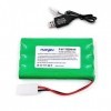 Nvizyeu 9,6v Batterie, 1500mAh Nimh Batterie Pack, Batterie Rechargeable AA, Tamiya Standard Plug, pour véhicule télécommandé