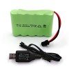 Gecoty® - Batterie NiMH AA rechargeable - 6 V - 2 400 mAh - Avec prise SM 2P et câble de charge - Pour voiture, SUV 4X4, blin