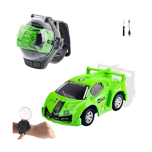 Jooheli Mini Montre de Voiture Télécommandée Jouets, Montre de Voiture Télécommandée USB 2,4 GHz, Montre Jouet Voiture ABS RC