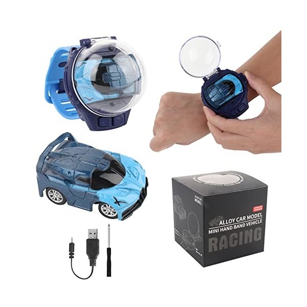 Jooheli Mini Montre de Voiture Télécommandée Jouets, Montre de Voiture Télécommandée USB 2,4 GHz, Montre Jouet Voiture ABS RC