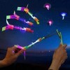 Pipihome 20 PCS Hélicoptères Jouets Volants, Catapulte Volante Jouets Lumineux LED, Fusées Helicopter Flying Toy, Flash Flyin