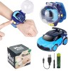 Tomatong Telecommandé Enfant Montre Voiture,Mini Mignon Poignet Montre Racing Jouetde Course pour 3 Ans garçon Fille,USB,Hall