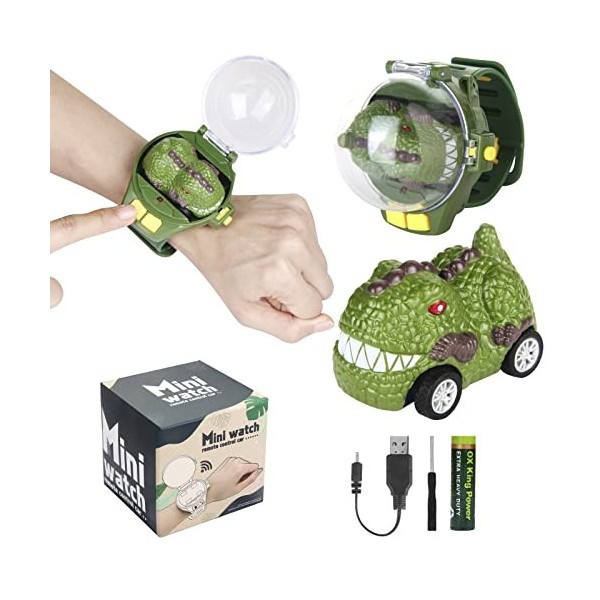 Tomatong Telecommandé Enfant Montre Voiture,Mini Mignon Poignet Montre Racing Jouetde Course pour 3 Ans garçon Fille,USB,Hall