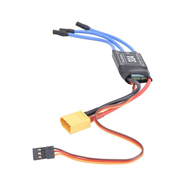 ESC sans balais, Régulateur de Vitesse électronique 30A Brushless ESC XT60 Connecteur Contrôleur de Vitesse Eletronic pour Dr